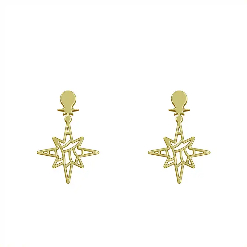 گوشواره طلا 18 عیار زنانه مدوپد مدل هندسی کد GA1-15038