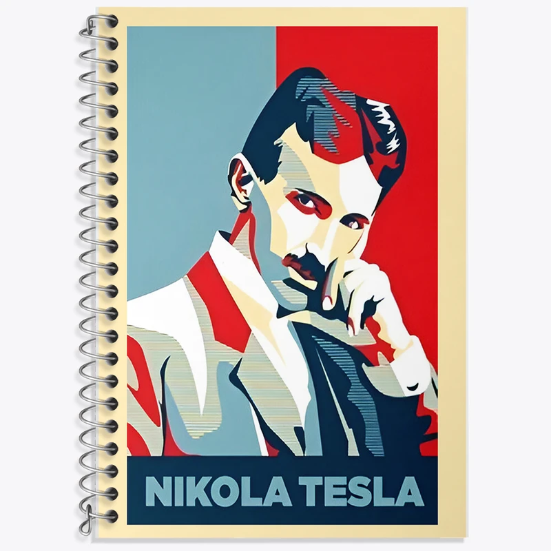 دفتر زبان 50 برگ خندالو مدل دو خط طرح نیکولا تسلا (Nikola Tesla) کد F6487