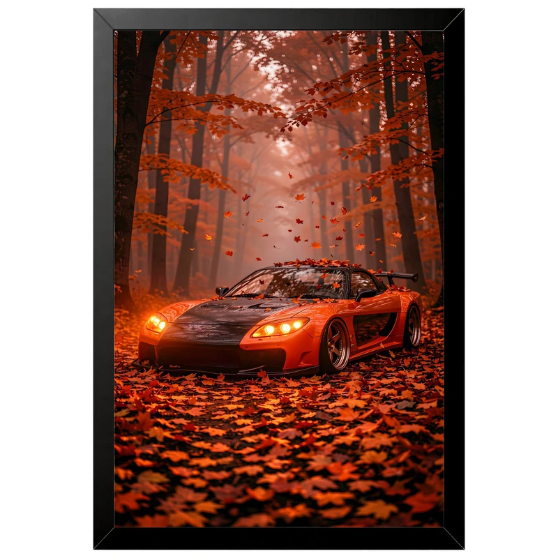 تابلو بکلیت طرح ماشین و خودرو مزدا Mazda RX-8 مدل B-pe130163 فریم مشکی