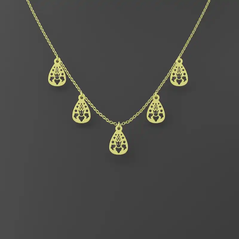 گردنبند طلا 18 عیار زنانه مدوپد مدل هندسی کد RNA10596