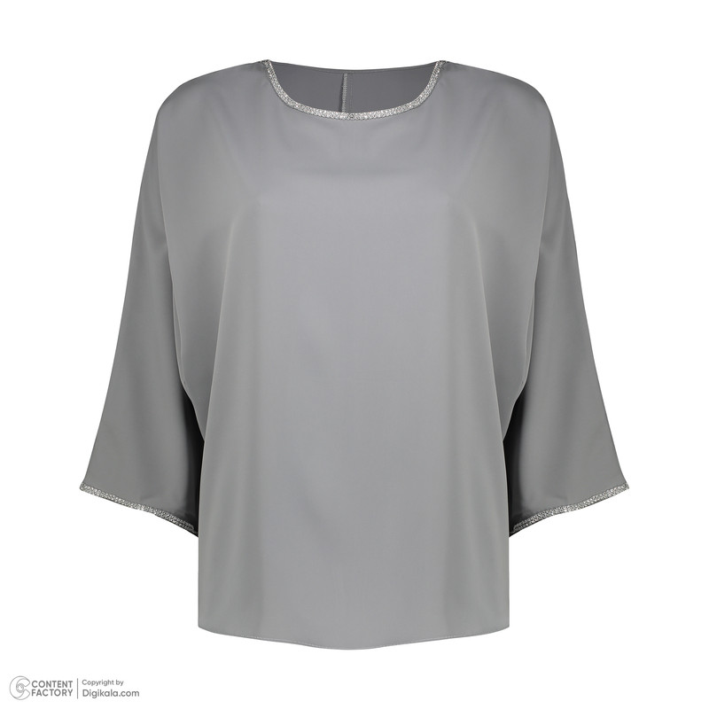 بلوز آستین سه ربع زنانه مدل 01 رنگ طوسی