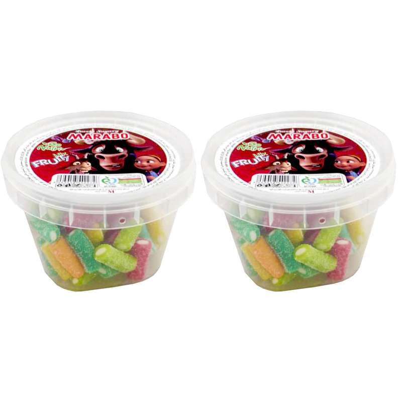 پاستیل شکری ترش میوه ای لقمه مارابو - 180 گرم بسته 2 عددی