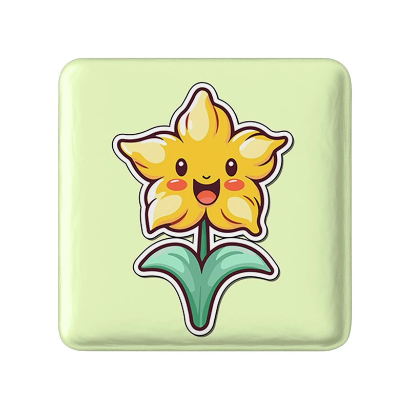 مگنت خندالو طرح گل و گیاه مدل مربعی کد 36644