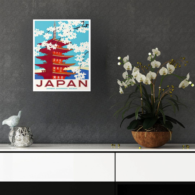 پوستر مدل  چاپ ژاپن با هنر معبد ژاپنی  