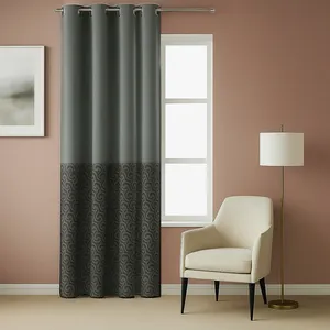 پرده پانچ تیکو دکو مدل ابریشم ساتن طرح نیمه greek key سایز 280*140 سانتی‌متر