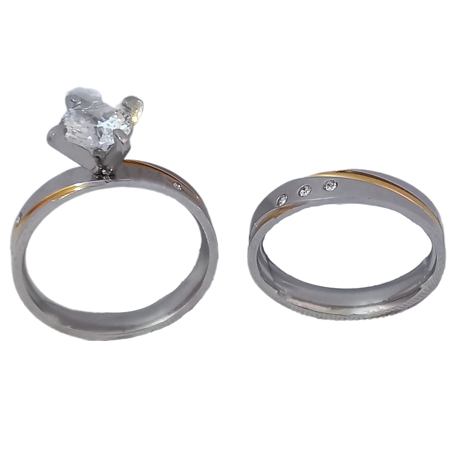 انگشتر زنانه مدل سولیتر مجموعه 2 عددی