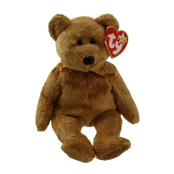 عروسک تی وای طرح خرس مدل Cashew Beanie Baby Bear کد SZ4/233 ارتفاع 22 سانتی متر