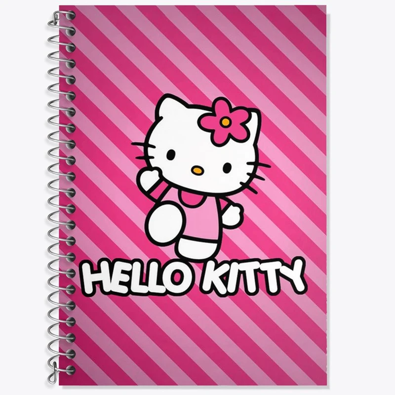 دفتر زبان 50 برگ خندالو مدل سه خط طرح هلو کیتی کد 24748