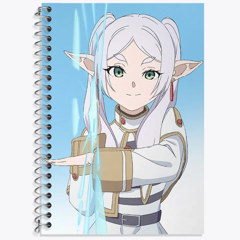 دفتر زبان 50 برگ خندالو مدل سه خط طرح انیمه فریرن (Frieren) کد 33891