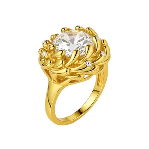 انگشتر زنانه مدل خورشید نگینی مجلسی 