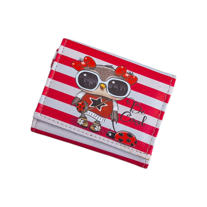 کیف پول زنانه مدل جغد راه راه