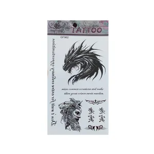 تتو موقت طرح اژدها و نوشته ژاپنی کد 962