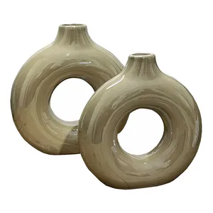 گلدان مدل دونات لاستر کد 444 مجموعه 2 عددی