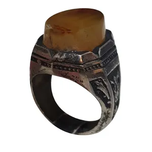 انگشتر نقره مردانه مدل جزع حکیمی یمن JHY217230