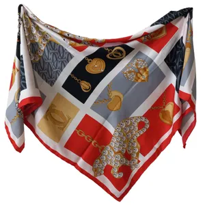 روسری زنانه شانل مدل ابریشم توییل مهمانی چهارخانه کد 7