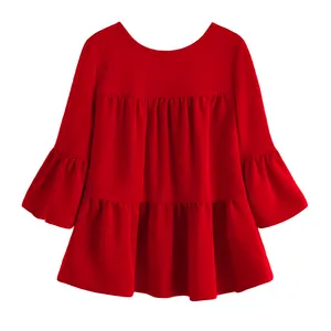 بلوز زنانه مدل MB5 سه ربع  رنگ قرمز