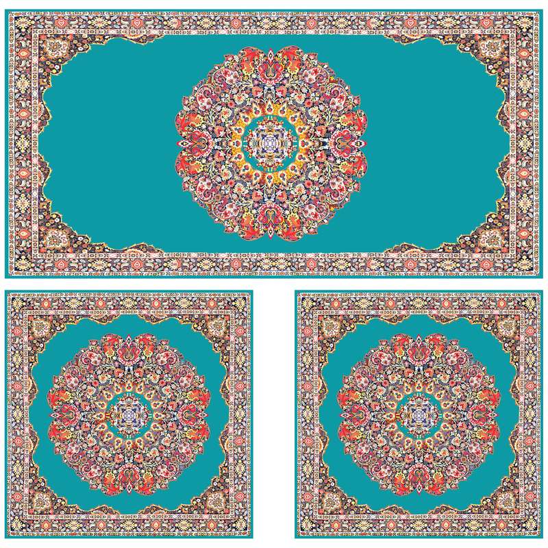 ست رومیزی سه تکه طرح ترمه کد 9920.5