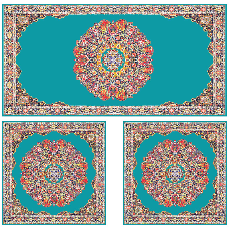 ست رومیزی سه تکه طرح ترمه کد 9920.5