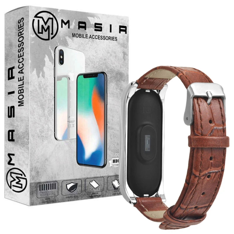  بند مسیر مدل Boutique Leather Strap مناسب برای مچ بند هوشمند شیائومی Mi band 3 / Mi band 4