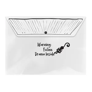 پوشه دکمه‌دار پاپکو طرح گربه کد 4215 سایز A4