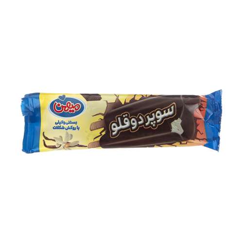 بستنی چوبی وانیلی با روکش شکلات سوپر دوقلو میهن - 70 گرم
