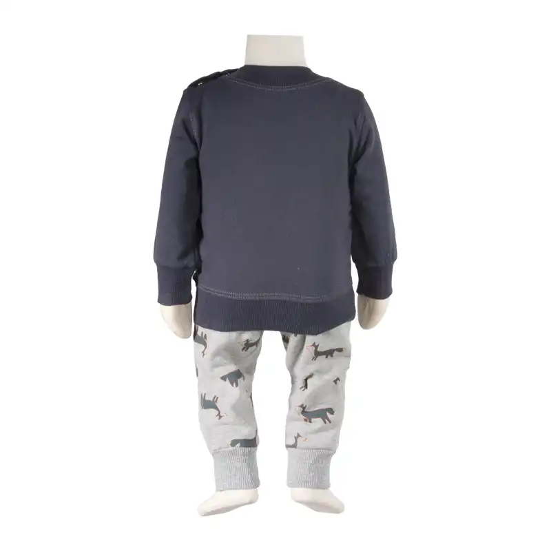 ست سویشرت و شلوار نوزادی آدمک مدل روباه کد 110013