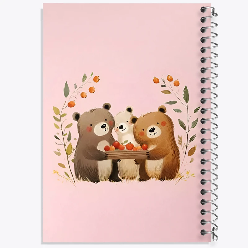 دفتر شطرنجی 50 برگ خندالو طرح خرس های کیوت کد F7302