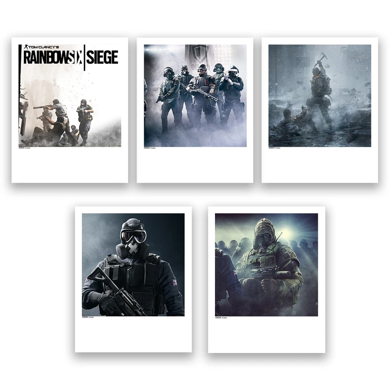 آویز تزیینی عرش مدل رینبو سیکس Rainbow six کد Asa174 مجموعه پنچ عددی