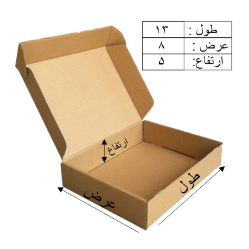 کارتن بسته بندی مدل K35_13×8×5 بسته 10 عددی