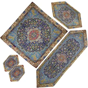 ست 5 تکه رومیزی ترمه مدل حسامی کد SRMEH5-5