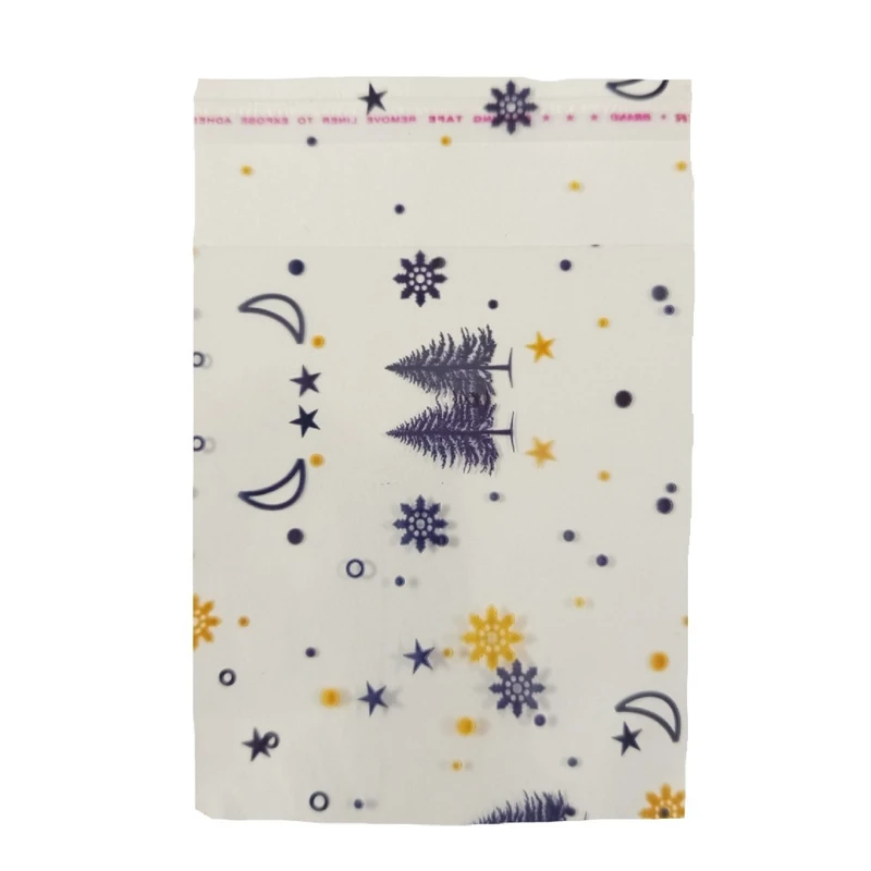 سلفون بسته بندی مدل لبه چسبدار طرح درخت کاج 10*10 بسته 30 عددی