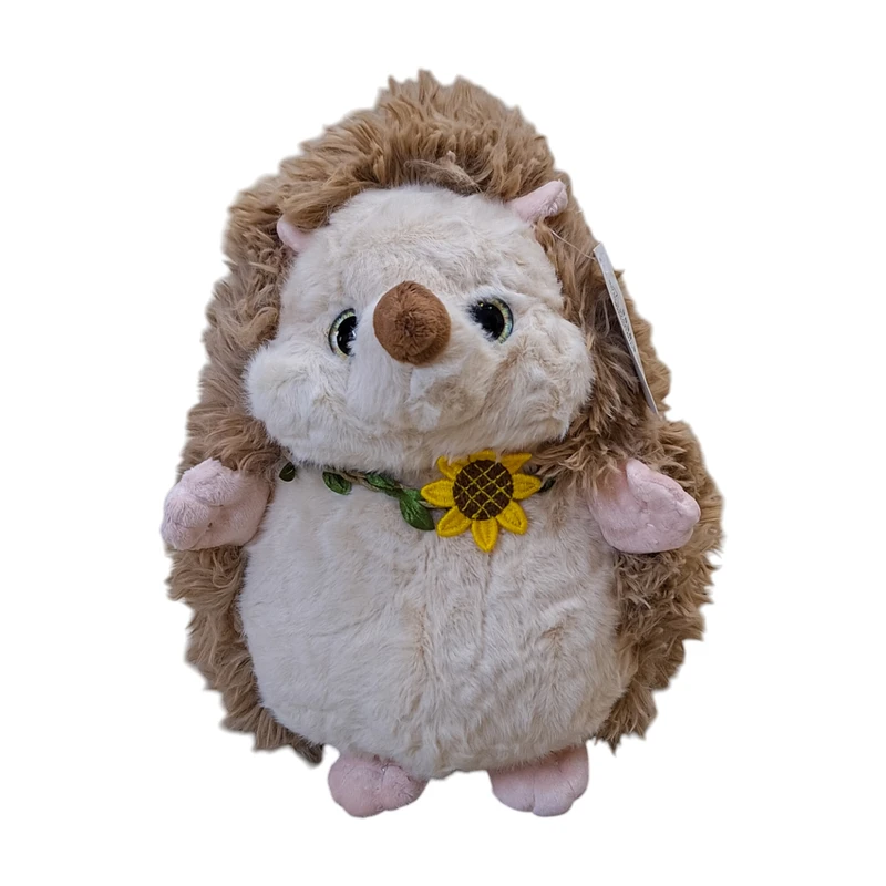 عروسک مدل جوجه تیغی با گردنبند گل آفتابگردان ارتفاع 25 سانتی متر 