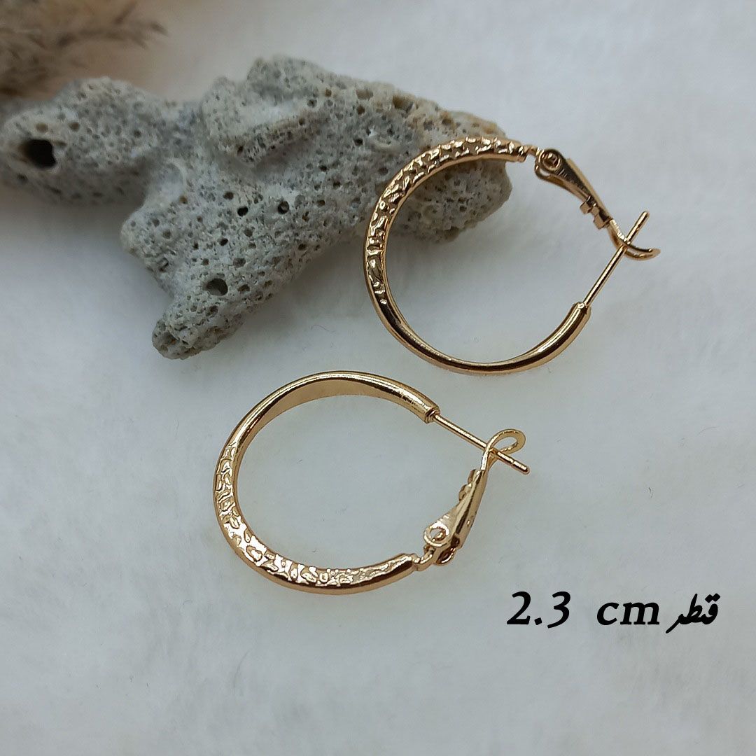 گوشواره زنانه ژوپینگ مدل رینگ کد NN 024 -  - 2