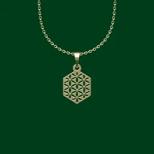 گردنبند طلا 18 عیار زنانه مدوپد مدل هندسی کد FF2-1-1185