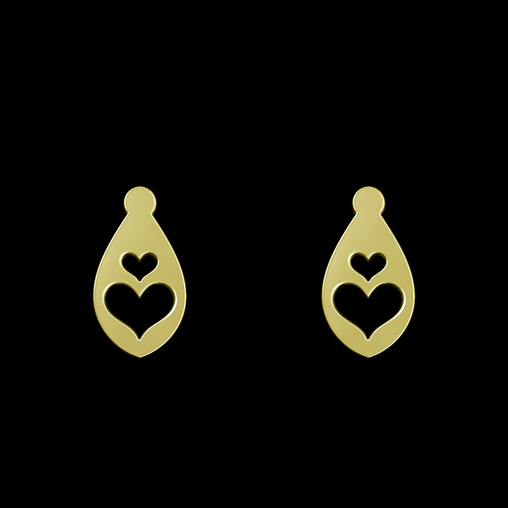 گوشواره طلا 18 عیار زنانه مدوپد مدل قلب کد GA1-12421