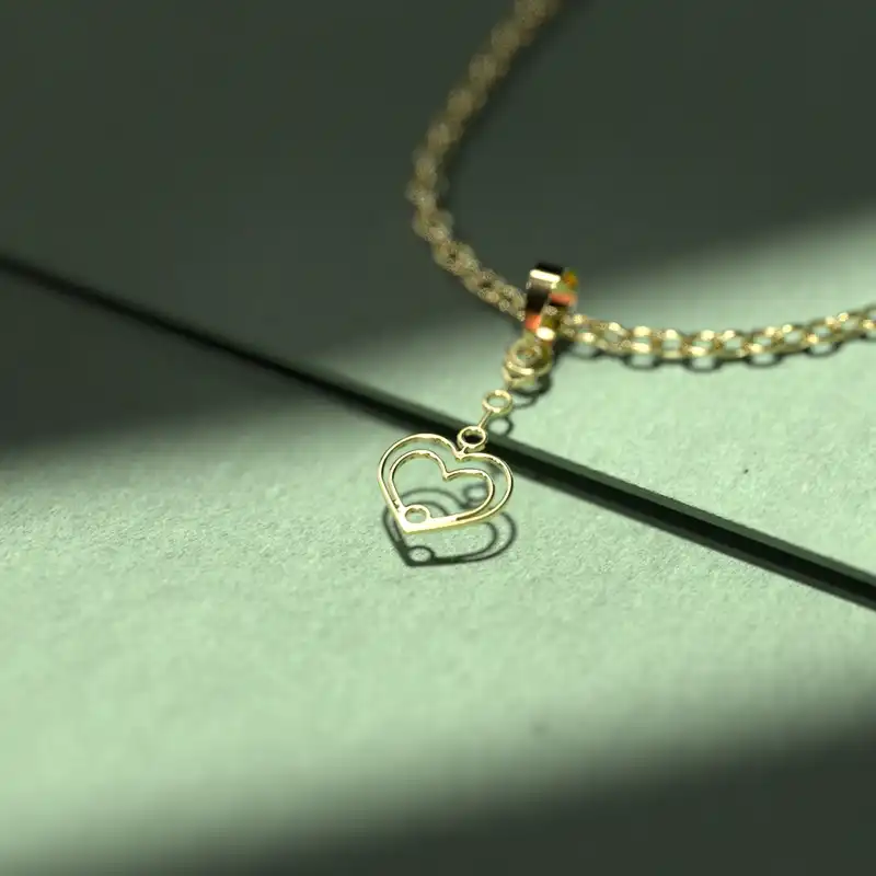 گردنبند طلا 18 عیار زنانه مدوپد مدل قلب کد ZZ1256