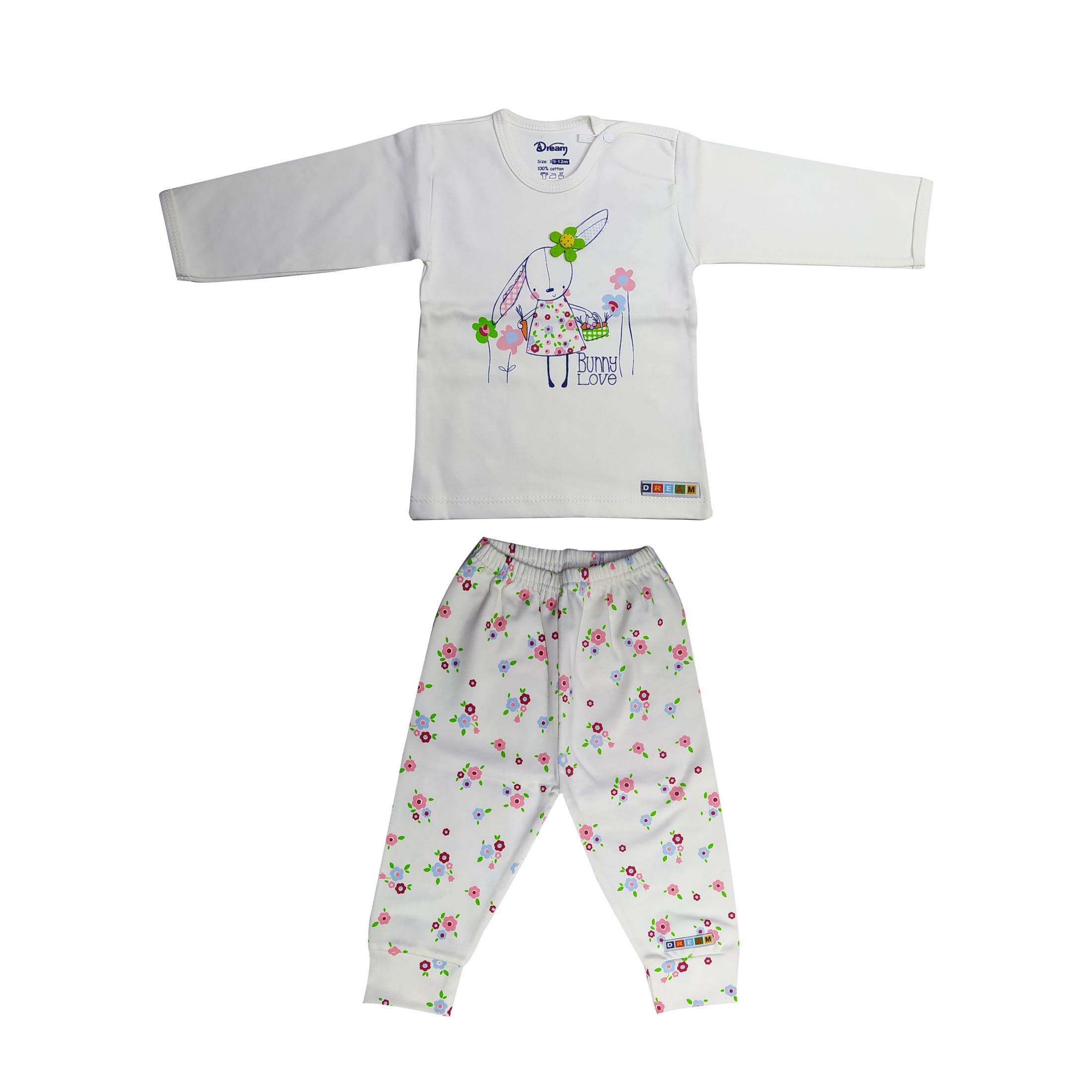 ست تی شرت و شلوار نوزادی مدل bunny love