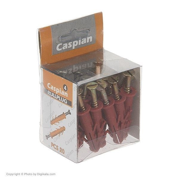 پیچ و رول پلاک کاسپین مدل 4 سانتی‌متری سه بسته 60 عددی