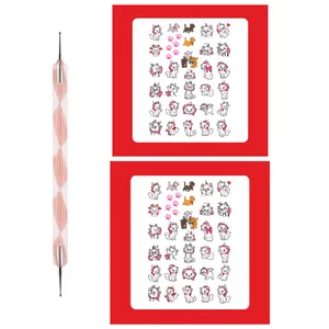 قلم طراحی ناخن مدل 14 به همراه لنز ناخن مجموعه 2 عددی