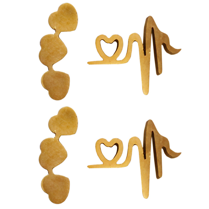 گوشواره زنانه طرح قلب و ضربان کد RKH_1517 مجموعه 2 عددی گوشواره زنانه طرح قلب و ضربان کد RKH_1517 مجموعه 2 عددی