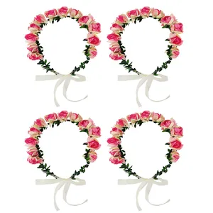 تاج مو دخترانه مدل شکوفه کد F بسته چهارعددی