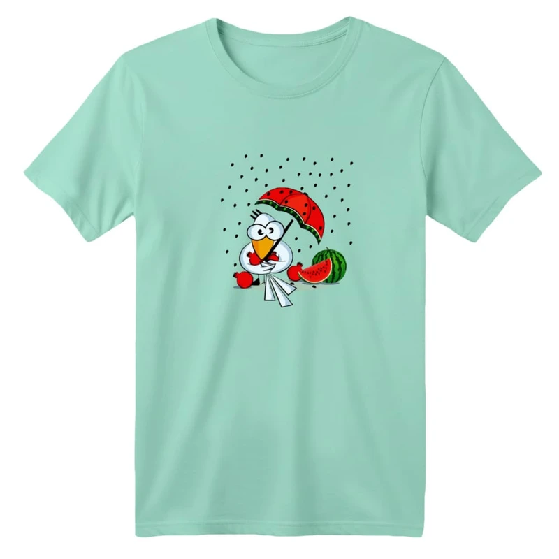 تی شرت آستین کوتاه بچگانه مدل کلاغ و هندوانه یلدایی