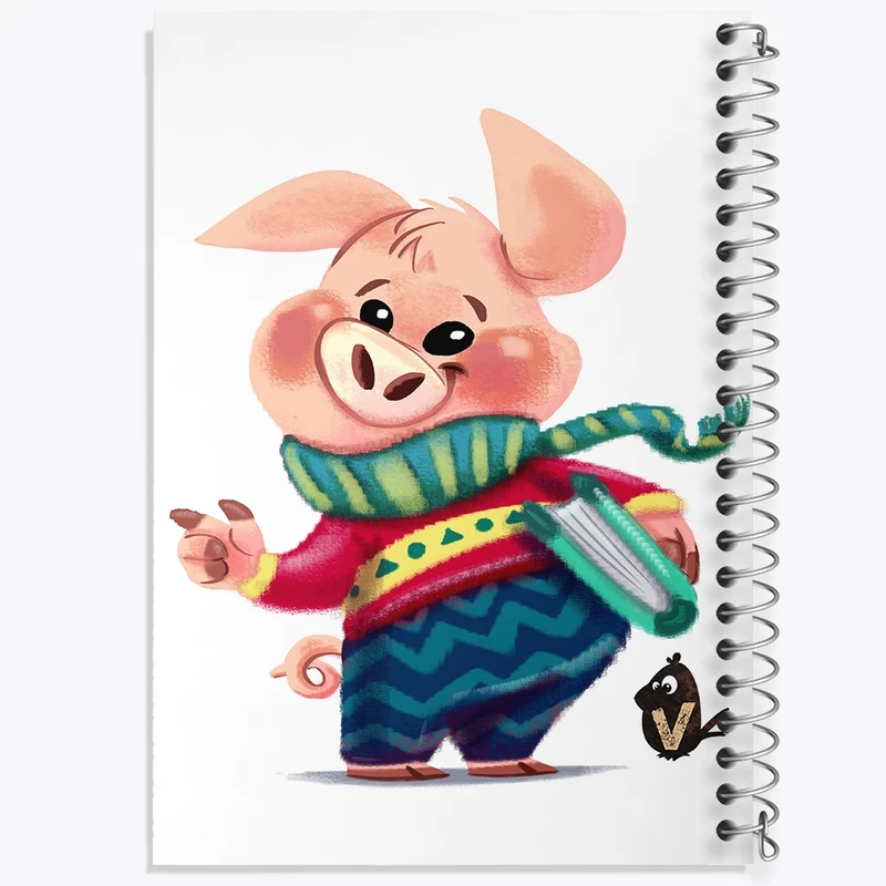 دفتر مشق 50 برگ خندالو طرح خوک بامزه کد F915