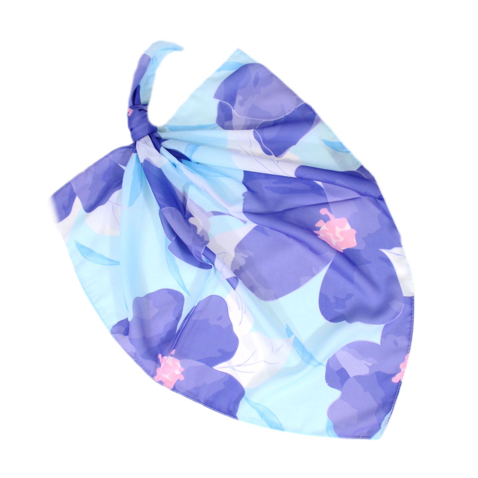 دستمال سر و گردن زنانه مدل مینی نخی تابستانه گل بنفشه کد a-2610 -  - 1