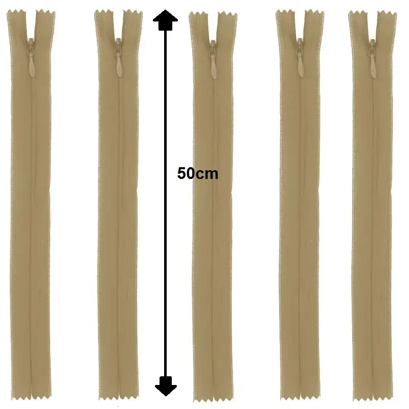 زیپ مدل مخفی 50 سانتی بسته 5 عددی