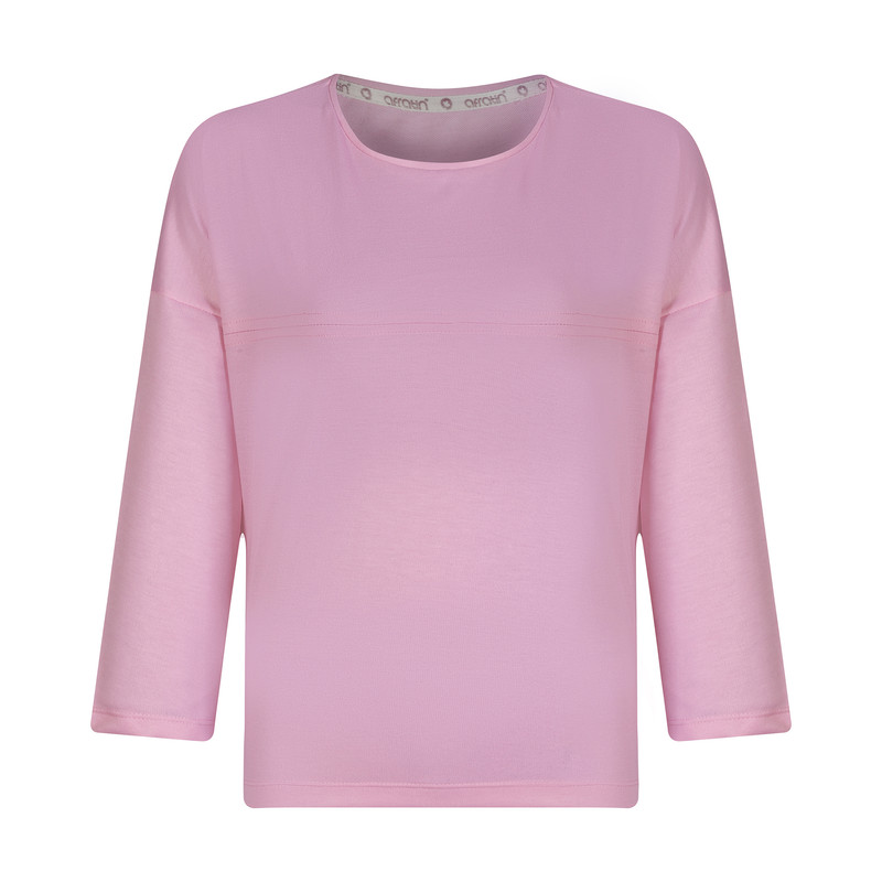 ست تیشرت آستین بلند و شلوار زنانه افراتین مدل 6589 رنگ صورتی