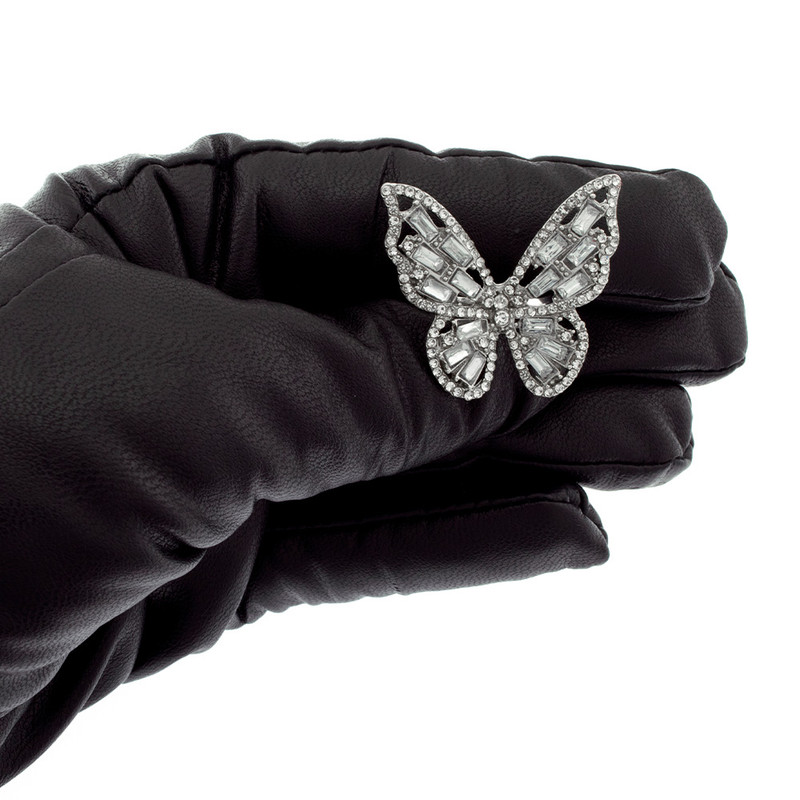 انگشتر زنانه برانت طرح پروانه لوکس نقره ای