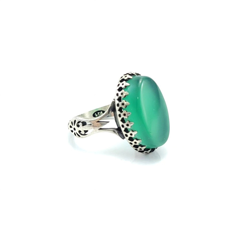 انگشتر نقره مردانه مدل عقیق آبدار کد 7140