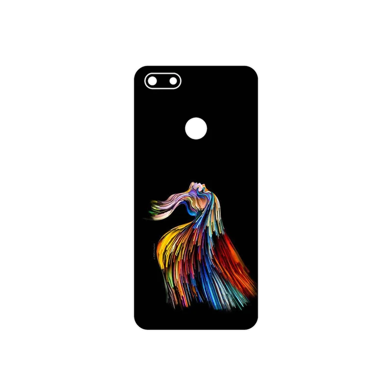 برچسب پوششی ماهوت مدل Rainbow Hair Digital Art مناسب برای گوشی موبایل موتورولا Moto E6 Play