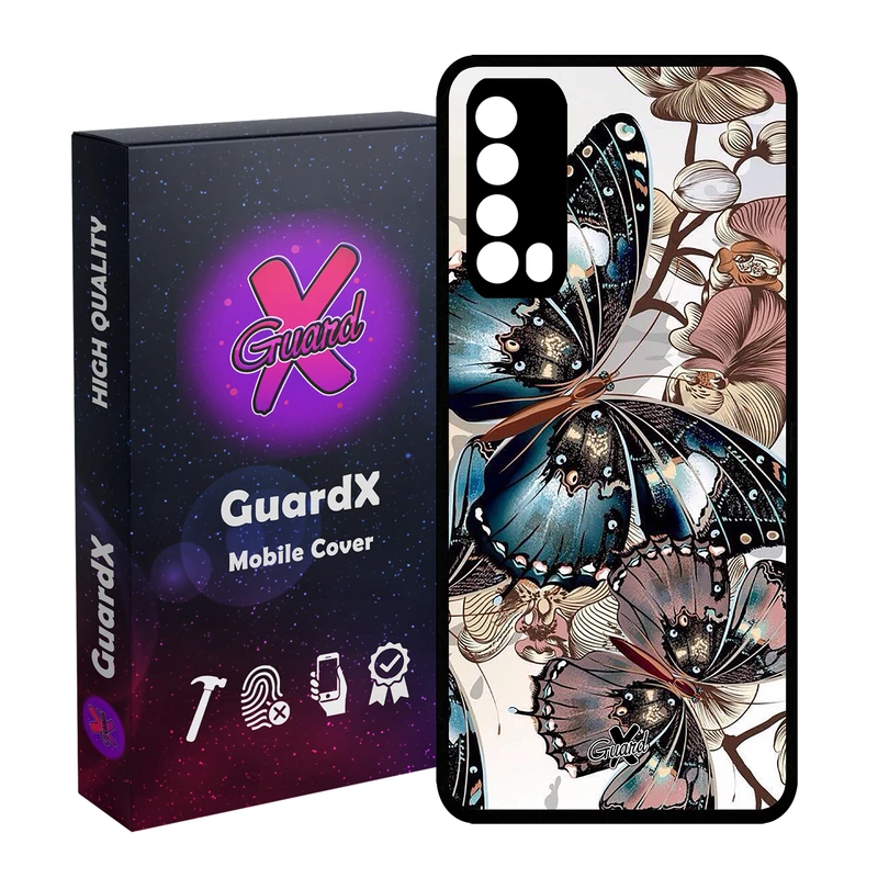 کاور گارد ایکس طرح پروانه مدل Glass10285 مناسب برای گوشی موبایل هوآوی Y7A / P Smart 2021